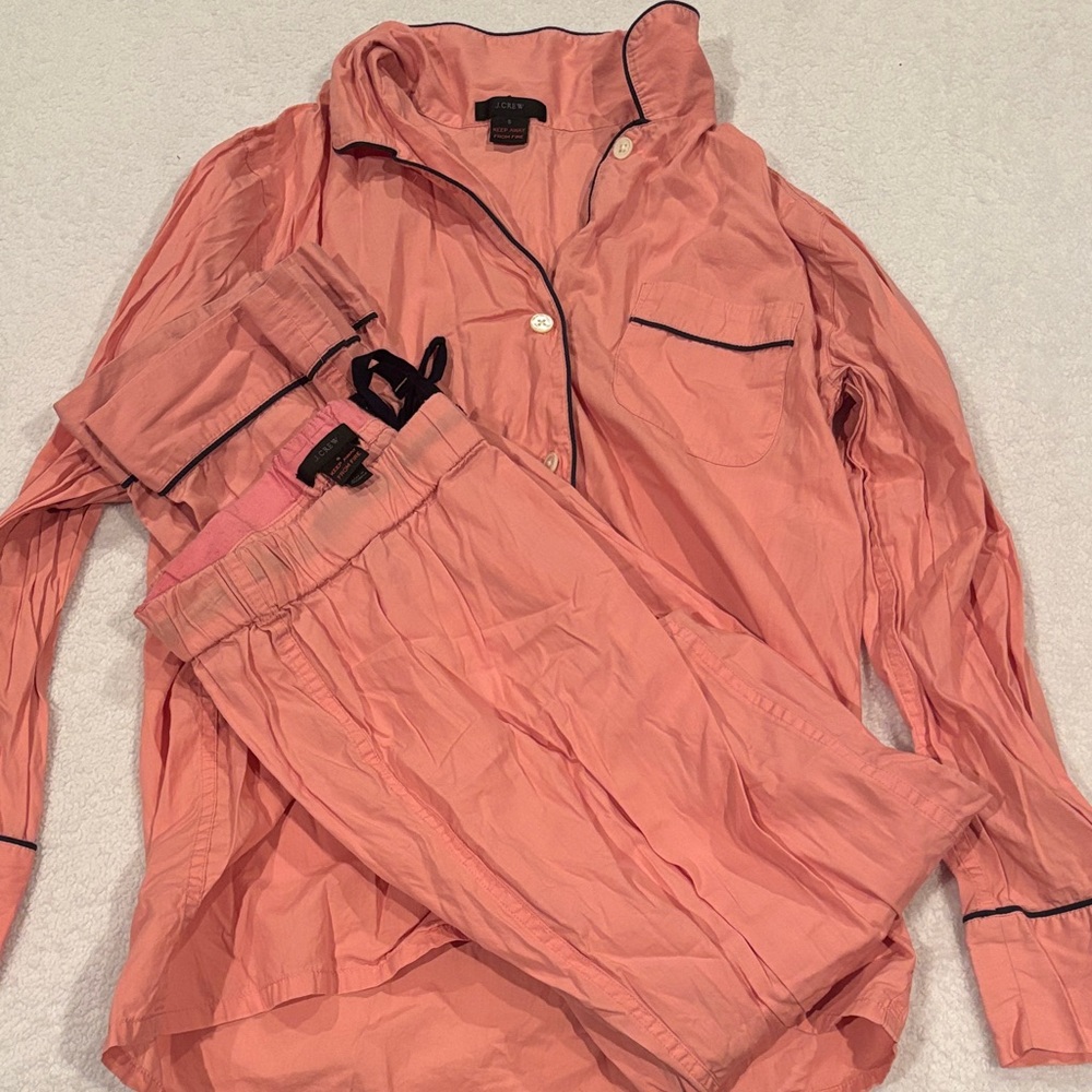 J crew Coral pajamas with Dark Trim